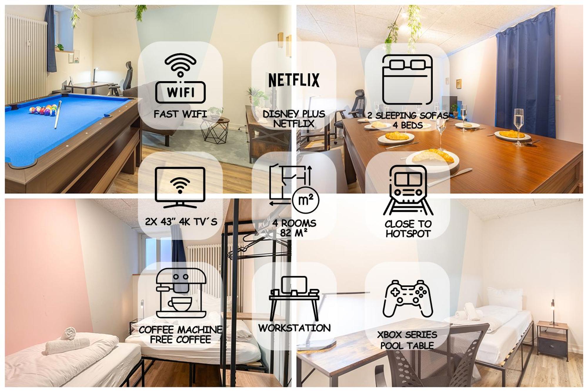 Pool Table Heaven, Workstation, 4K Tv, Netflix Apartment ไลป์ซิก ภายนอก รูปภาพ